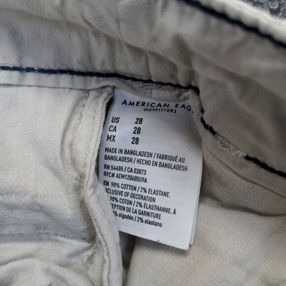 American Eagle Men's Classic Next Level Flex Chino Shorts Gray 28 Cotton Blend - Picture 11 of 13